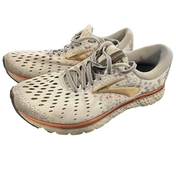Brooks Glycerin 17 Shoes Womens Size 8 Gray Rose Gold Neutral Running Sneakers - Picture 1 of 11